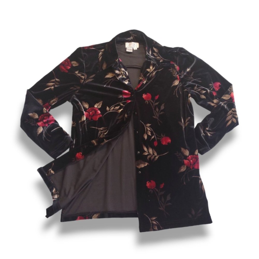 Jennifer Moore vintage 90's made in Korea goth velvet shirt / jacket M